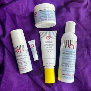 First Aid Beauty Skin Care Bundle toner cream sunscreen eye cream redness serum